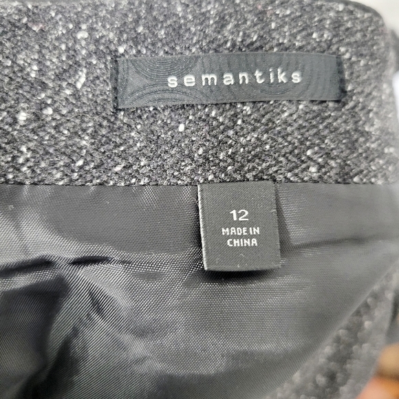 Semantiks Gray Speckled Wool Blend Pleated Skirt Size 12 - Picture 8 of 9